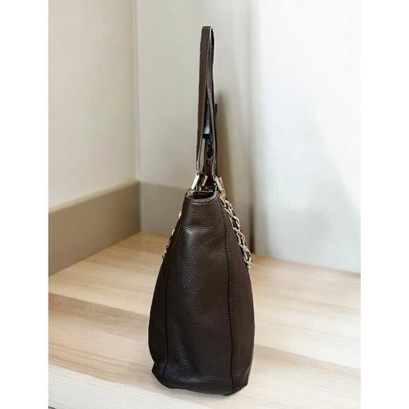 Michael Kors Harper Chain Link Leather Tote Bag - Picture 3 of 9